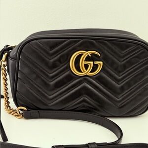 Gucci Marmont GG Crossbody Bag Gold Chain Hardware
